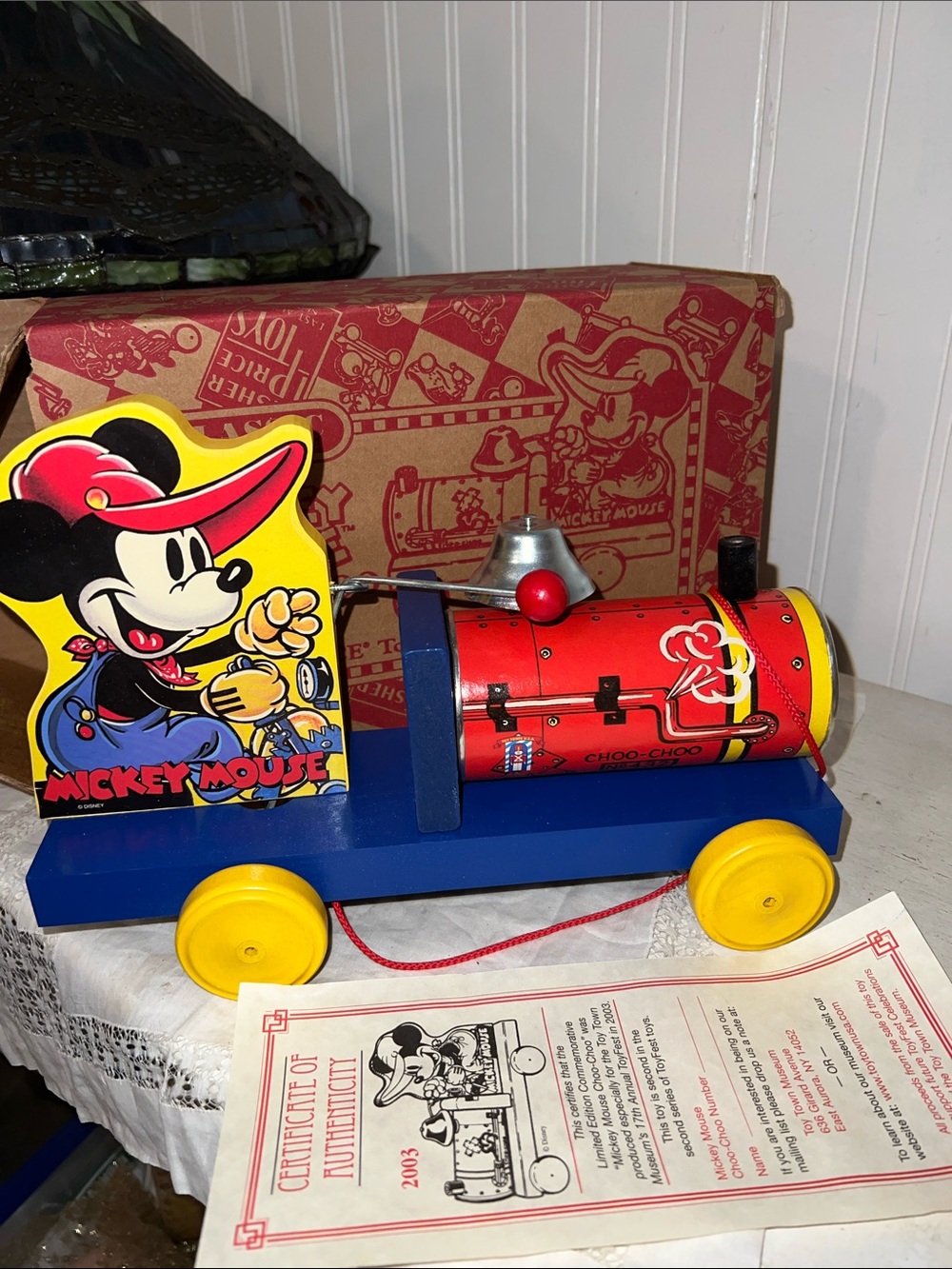 Classic Ltd Edition Mickey Mouse Choo Choo Train Fisher Price 2003 ToyFest COA